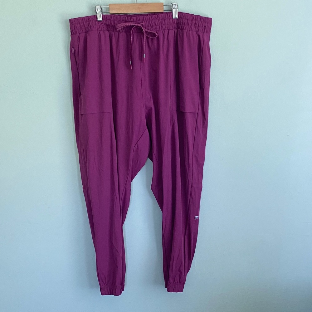 Fabletics Women’s Berry Blast Purple Joggers with tie Size XXL Size 1X